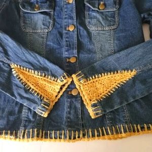 Sandro Sportswear boho crochet jean jacket